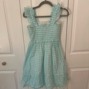 Janie and Jack Aqua and White Smocked Sundress